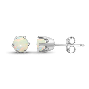 0.50 CTW Ethiopian Opal Stud Earrings – Sterling Silver (.925)| Hypoallergenic

Studs for Women - Round Cut Set with Push Backs
