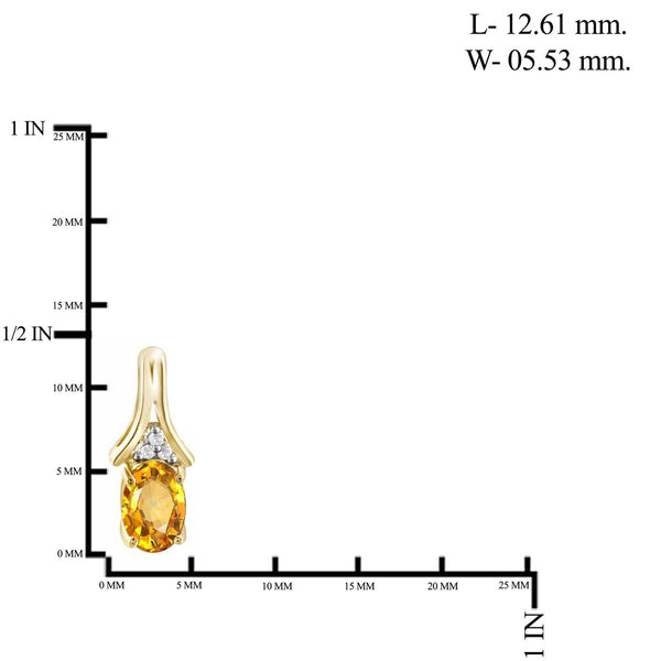7/8ct TGW Citrine and White Diamond Accent 14K Gold-Plated Earrings