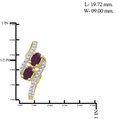 2 ct. T.G.W. Ruby & 1/20 ct. T.W. White Diamond 3-Piece Jewelry Set in 14K Gold over Silver