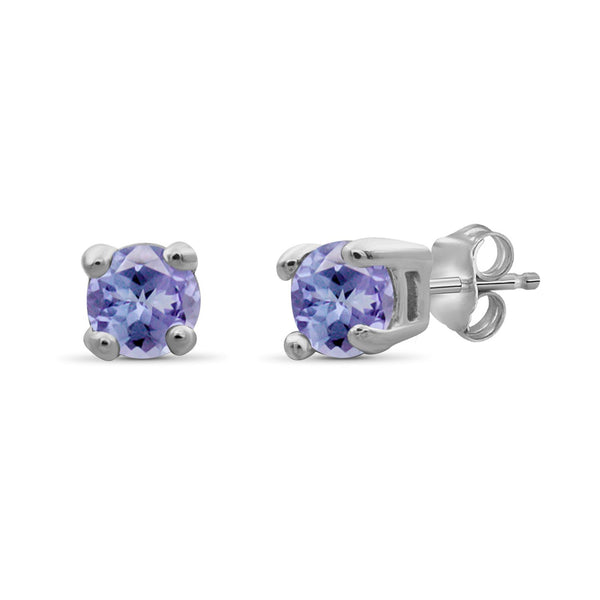Tanzanite Accent Sterling Silver Stud Earrings