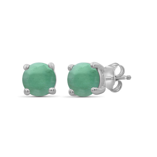 1/2 ct. T.G.W. Emerald Stud Earrings in Sterling Silver