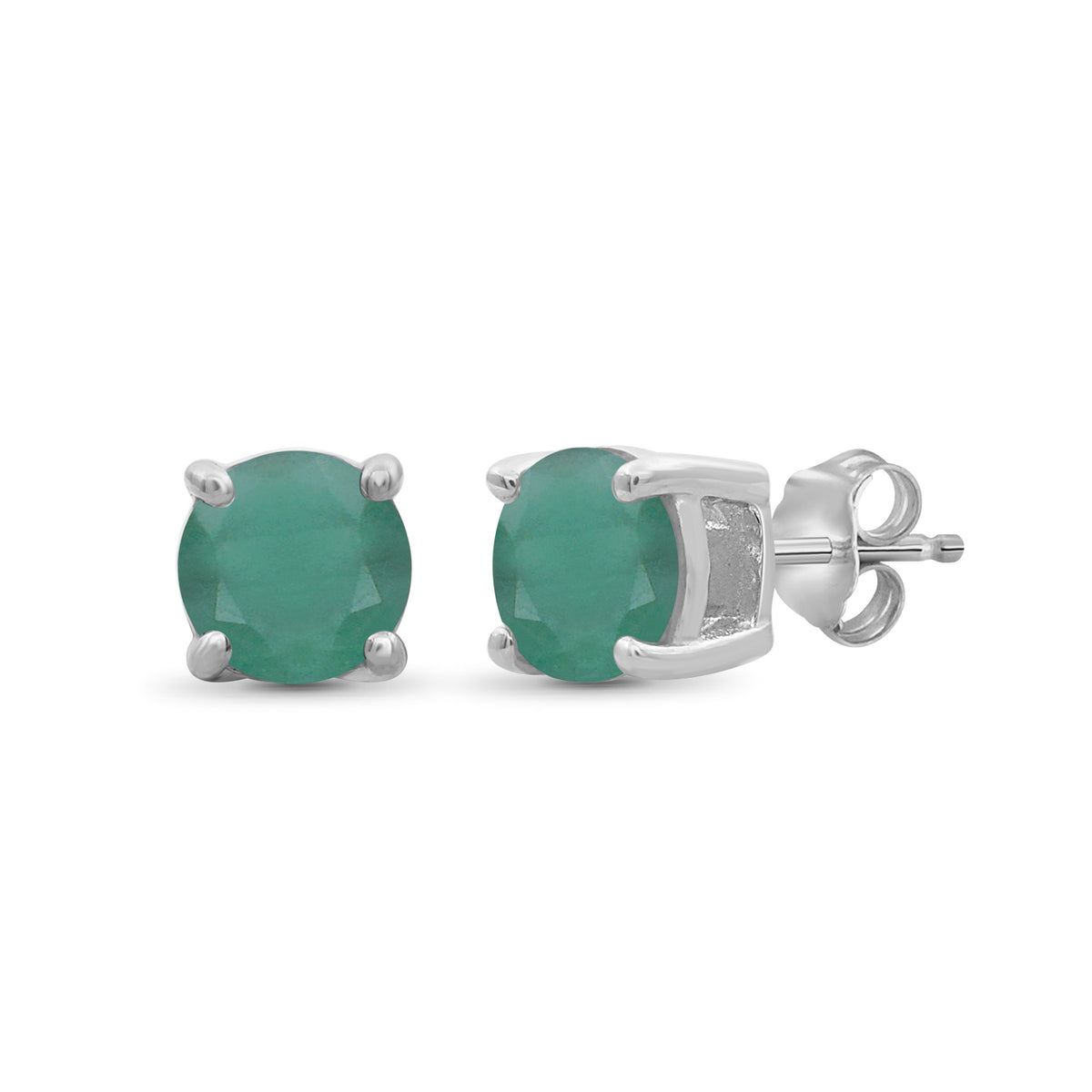 1 ct. T.G.W. Emerald Stud Earrings in Sterling Silver