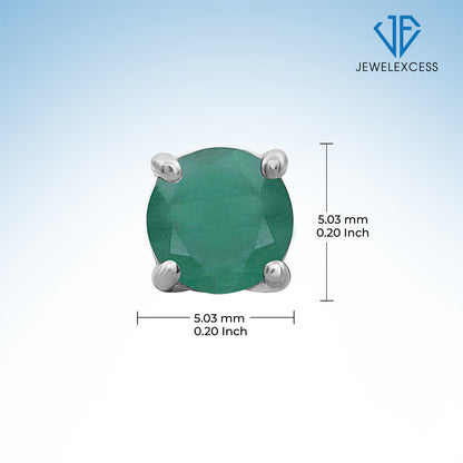 1 ct. T.G.W. Emerald Stud Earrings in Sterling Silver
