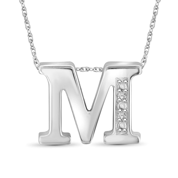Yours Truly Diamond Accent Sterling Silver A TO Z Initial Necklace