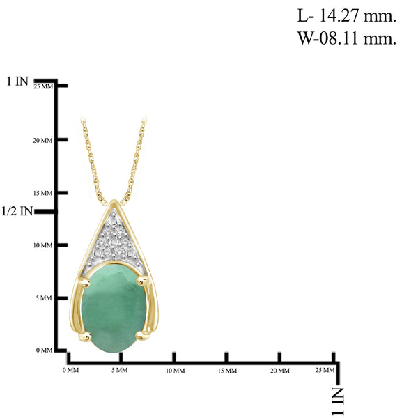 5 3/4 Carat T.G.W. Emerald And White Diamond Accent 14K Gold-Plated 3-Piece Jewelry set