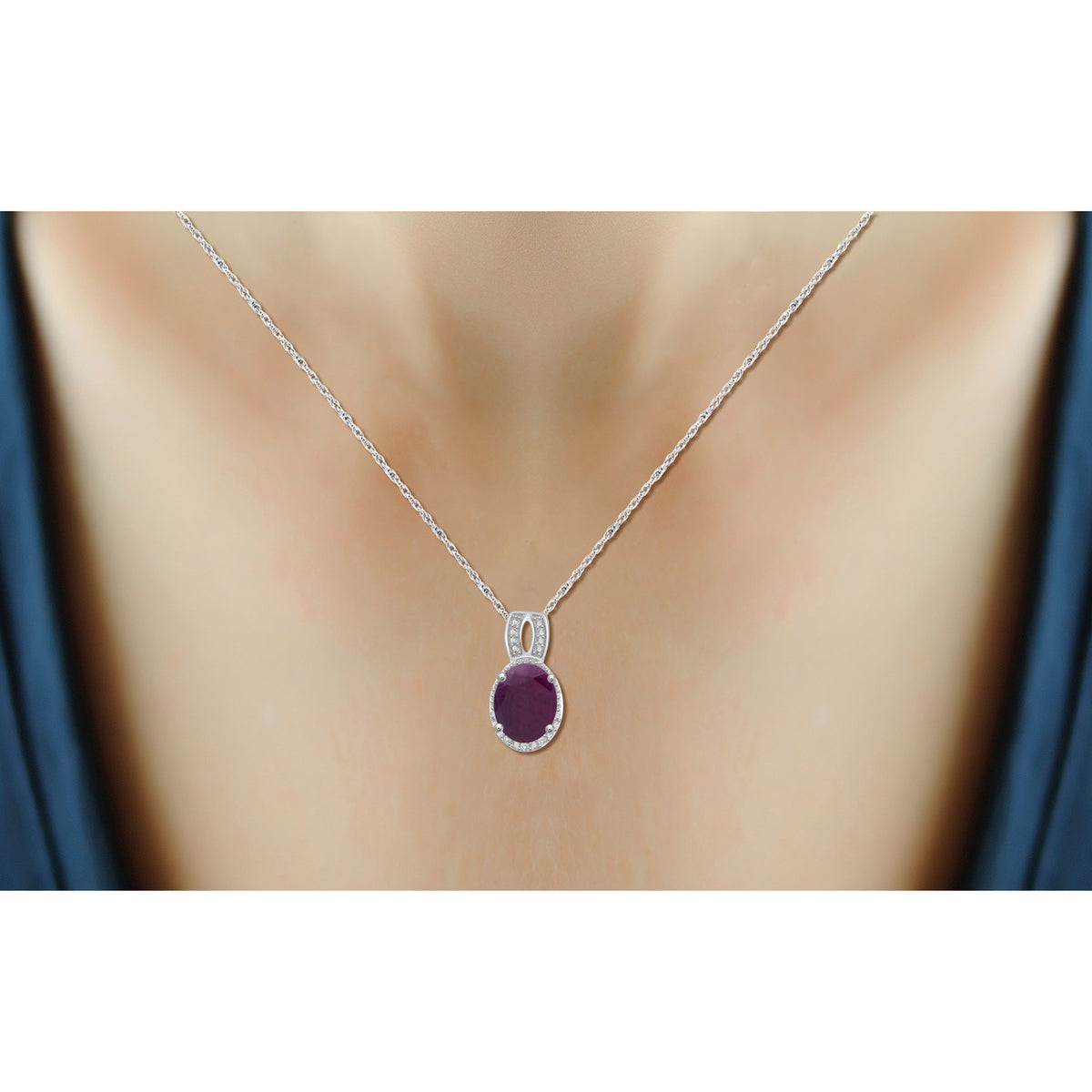 10 ct. T.G.W. Ruby & 1/20 ct. T.W. White Diamond 3-Piece Jewelry Set in Sterling Silver