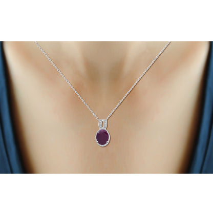 10 ct. T.G.W. Ruby & 1/20 ct. T.W. White Diamond 3-Piece Jewelry Set in Sterling Silver