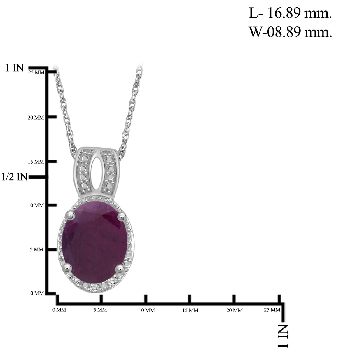 10 ct. T.G.W. Ruby & 1/20 ct. T.W. White Diamond 3-Piece Jewelry Set in Sterling Silver