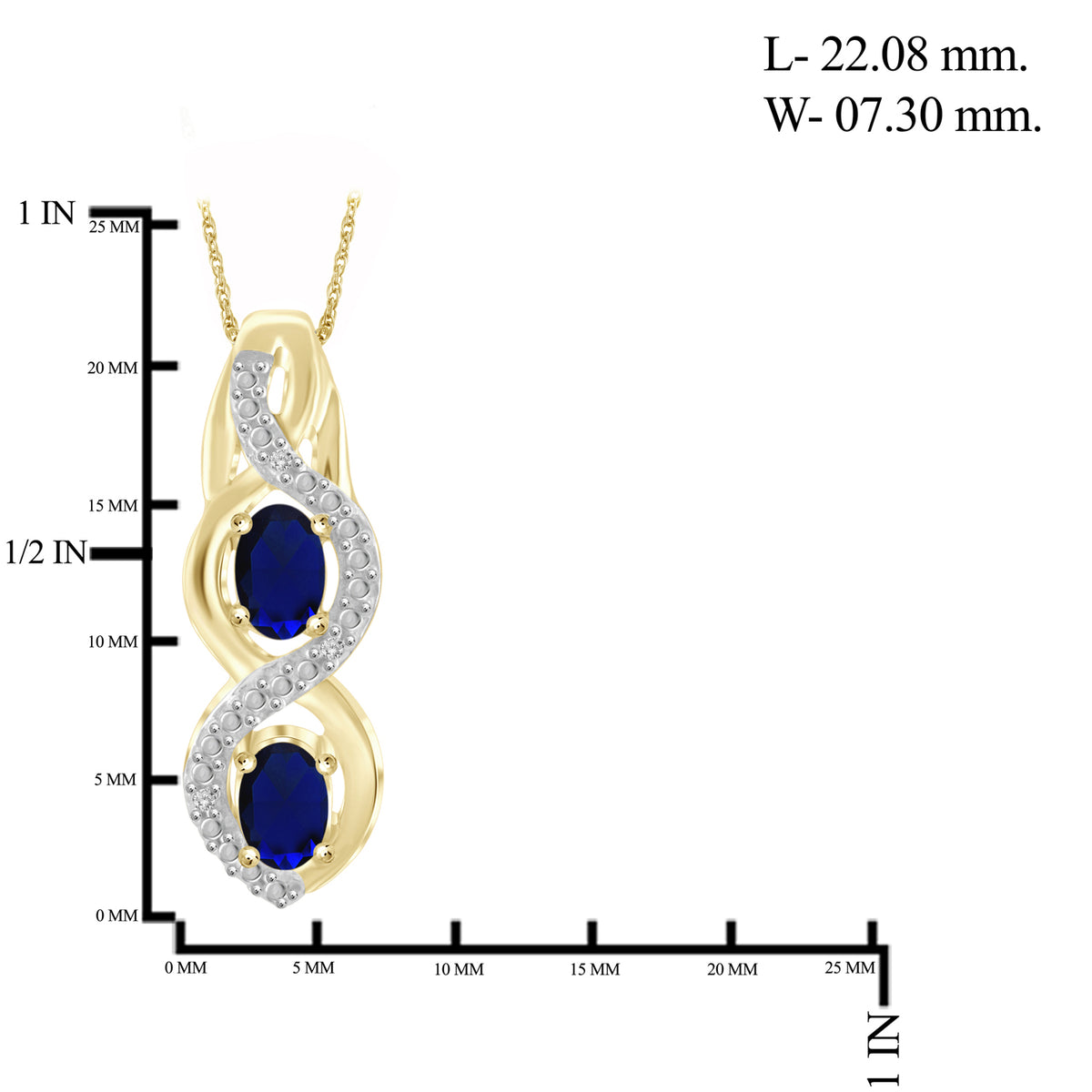 2 1/2 ct. T.G.W. Sapphire & 1/20 ct. T.W. White Diamond 3-Piece Jewelry Set in 14K Gold over Silver