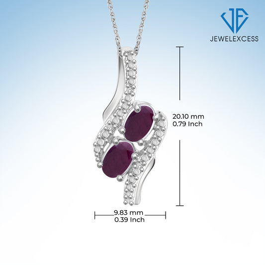 2 ct. T.G.W. Ruby 3-Piece Jewelry Set with Diamond Accent in Sterling Silver