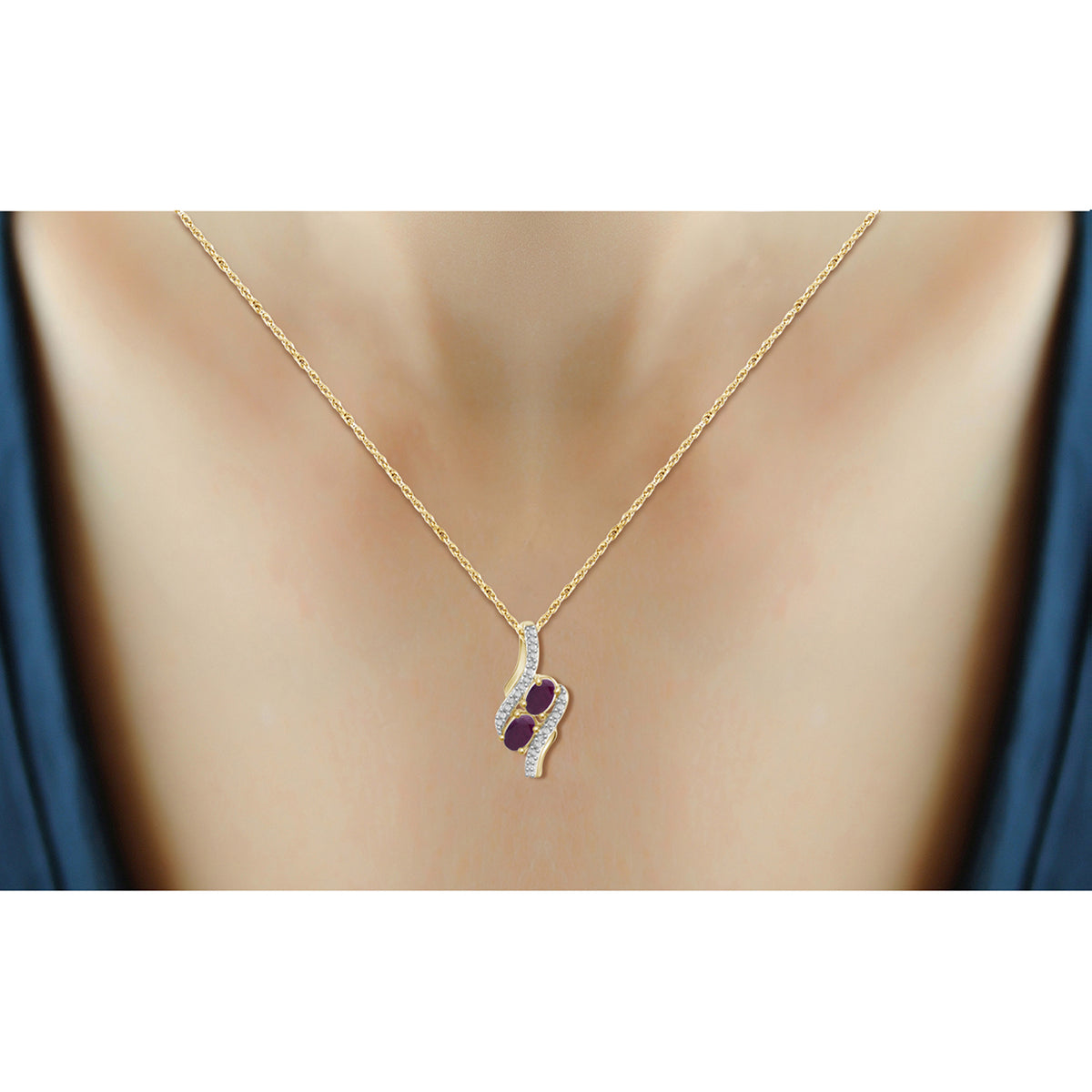 2 ct. T.G.W. Ruby & 1/20 ct. T.W. White Diamond 3-Piece Jewelry Set in 14K Gold over Silver
