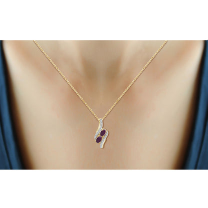 2 ct. T.G.W. Ruby & 1/20 ct. T.W. White Diamond 3-Piece Jewelry Set in 14K Gold over Silver