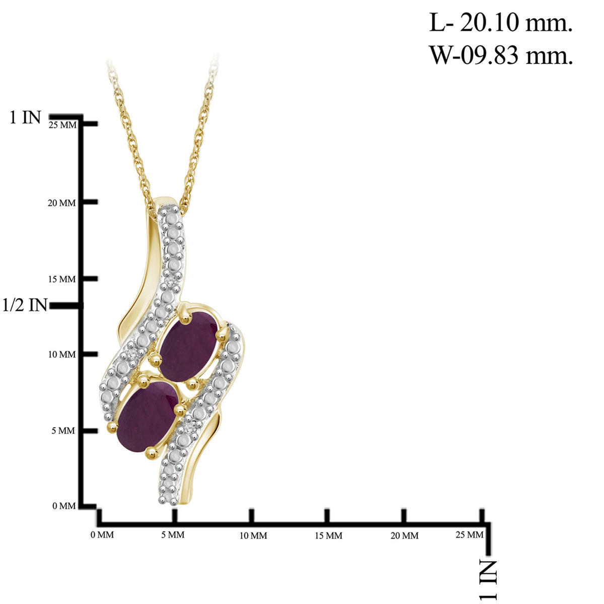 2 ct. T.G.W. Ruby & 1/20 ct. T.W. White Diamond 3-Piece Jewelry Set in 14K Gold over Silver