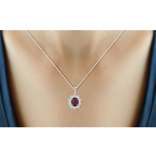 2 3/4 ct. T.G.W. Ruby 3-Piece Jewelry Set with Black & White Diamond Accent in Sterling Silver