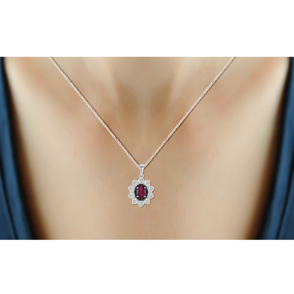 2 3/4 Carat T.G.W. Ruby And Black & White Diamond Accent Sterling Silver 3-Piece Jewelry set