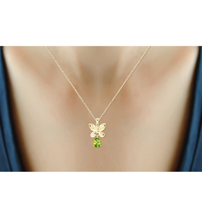 3/4 ct. T.G.W. Peridot Pendant in 14K Gold over Silver
