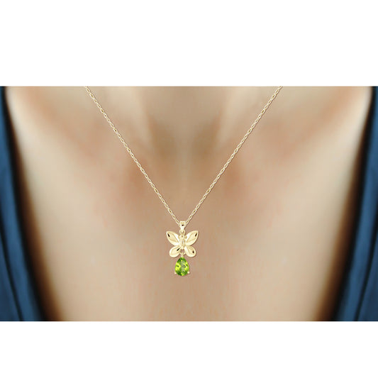 3/4 ct. T.G.W. Peridot Pendant in 14K Gold over Silver