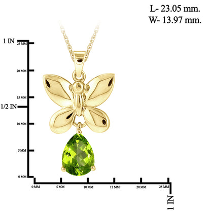 3/4 ct. T.G.W. Peridot Pendant in 14K Gold over Silver