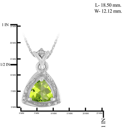 1.50 ct. T.G.W. Peridot Pendant with Diamond Accents in Sterling Silver