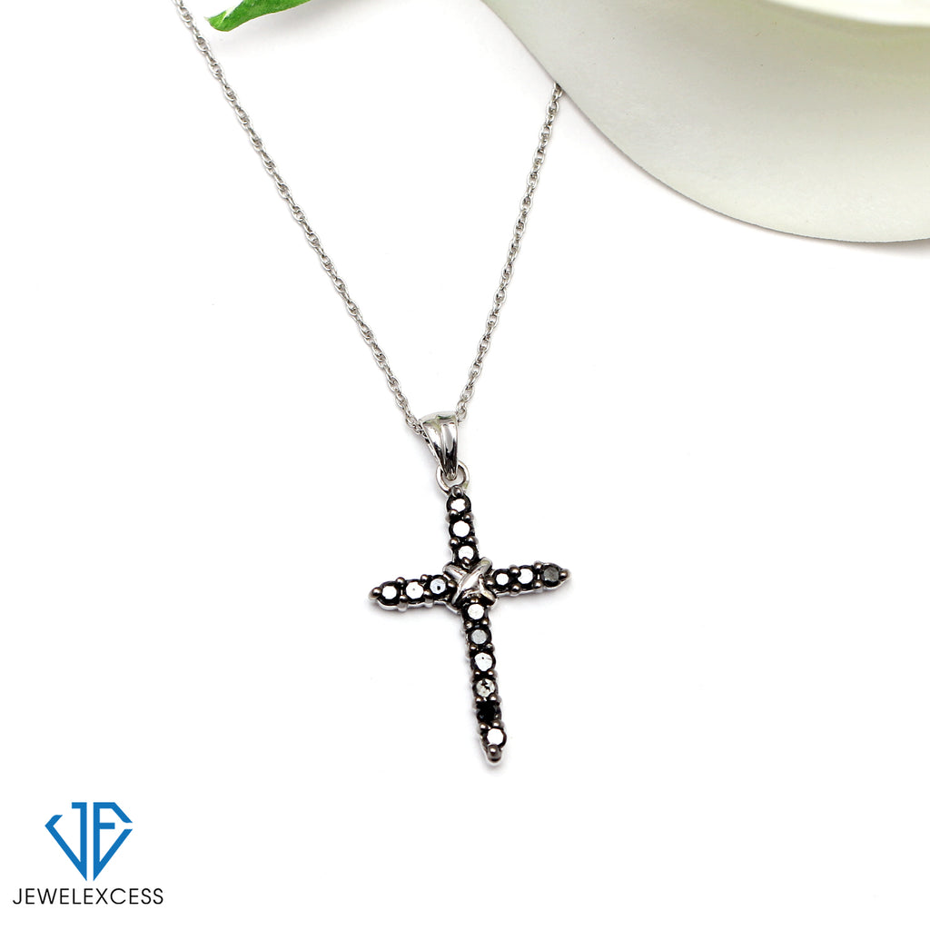 Lois Hill - Hand Crafted Sterling Silver Women's Bracelet: Large White Diamond  Cross Pendant Necklace – Lois Hill Jewelry