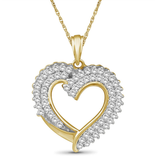1 ct. T.W. White Diamond Heart Pendant in Sterling Silver or 14K Gold over Silver