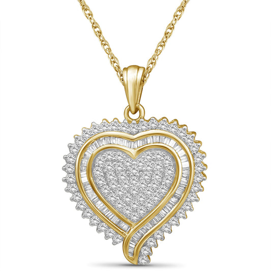 1 ct. T.W. White Diamond Heart Pendant in Sterling Silver or 14K Gold over Silver