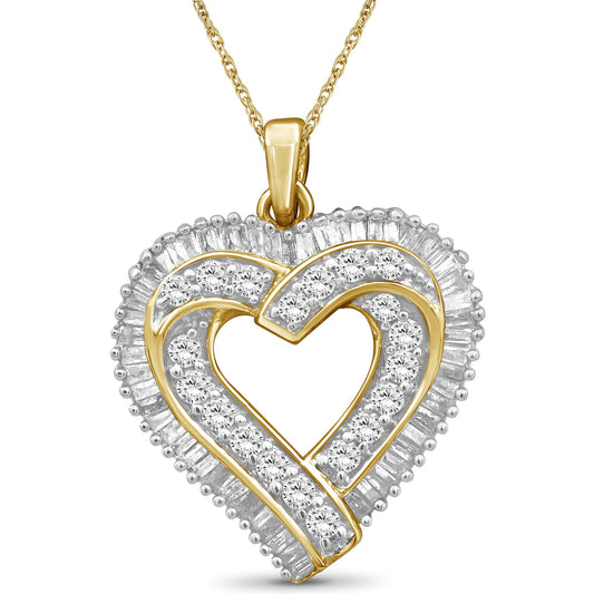 1 ct. T.W. White Diamond Heart Pendant in Sterling Silver or 14K Gold over Silver