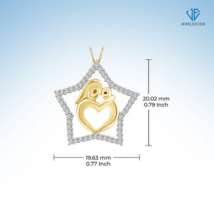 1/4 ct. T.W. White Diamond Mom Necklace in 14K Gold over Silver