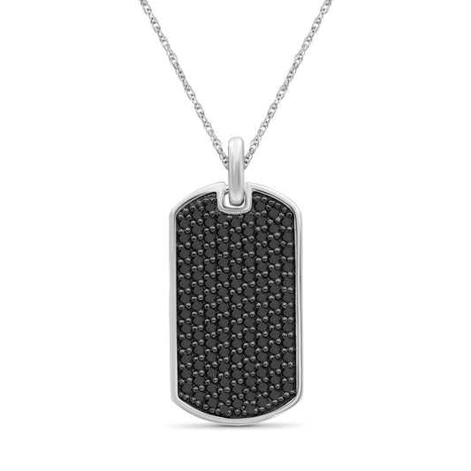 1 ct. T.W. Black Diamond Dog Pendant in Sterling Silver