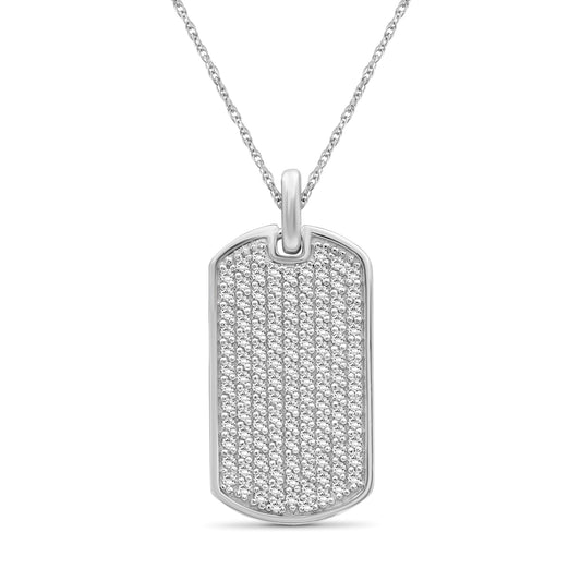 1 ct. T.W. White Diamond Dog Pendant in Sterling Silver