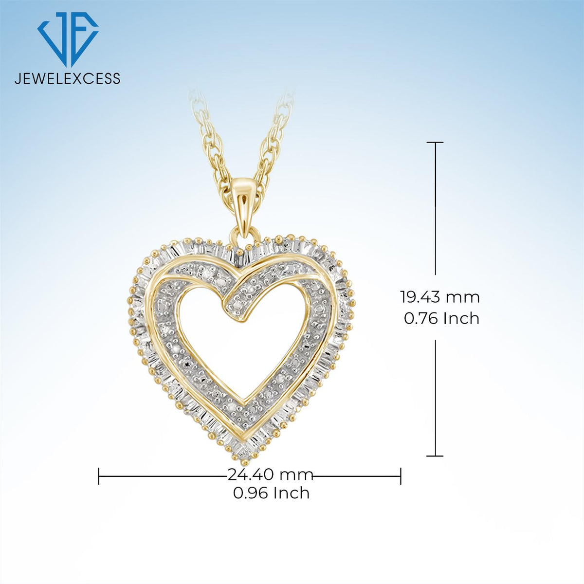 1/10 ct. T.W. White Diamond Heart Pendant in Gold over Silver