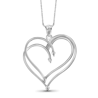 Diamond Accent Heart Pendant in Sterling Silver