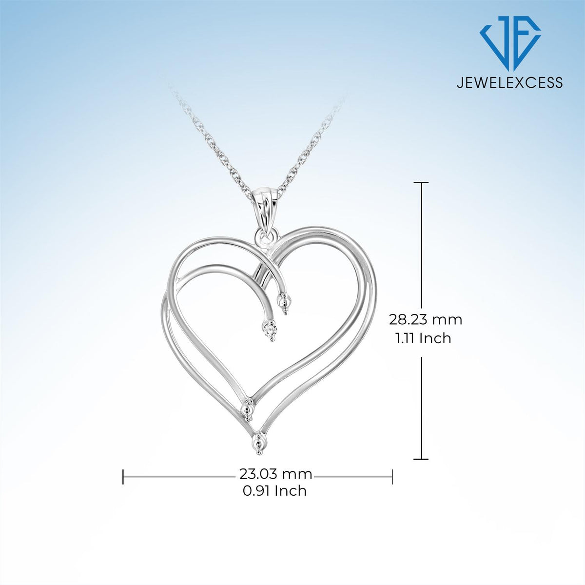 Diamond Accent Heart Pendant in Sterling Silver
