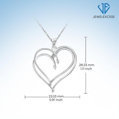 Diamond Accent Heart Pendant in Sterling Silver