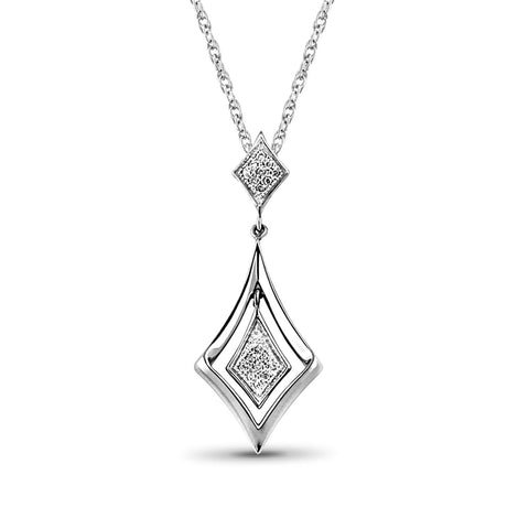 1/20 Carat White Diamond Pendant in Sterling Silver