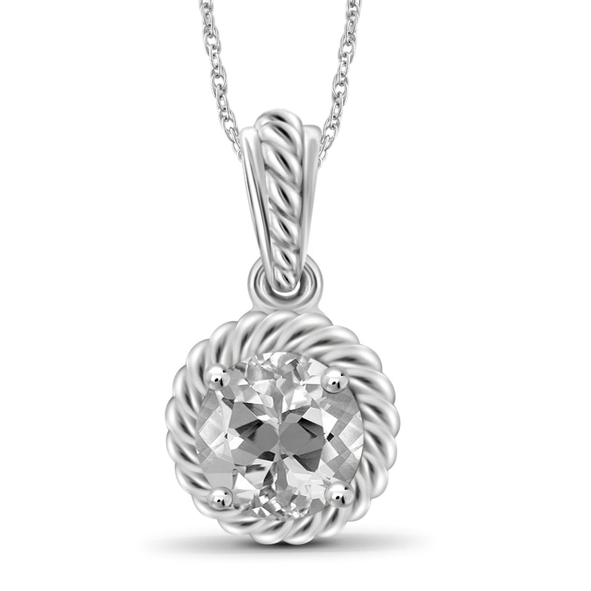1 ct. T.G.W. White Topaz Pendant in Sterling Silver