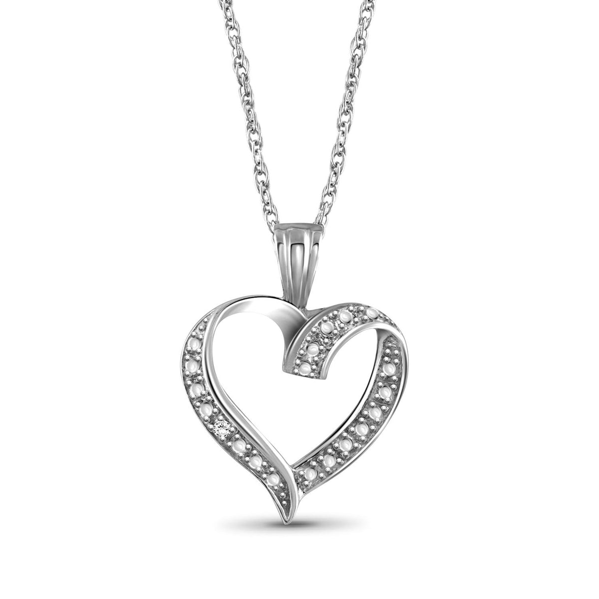 Diamond Accent Heart Pendant in Sterling Silver