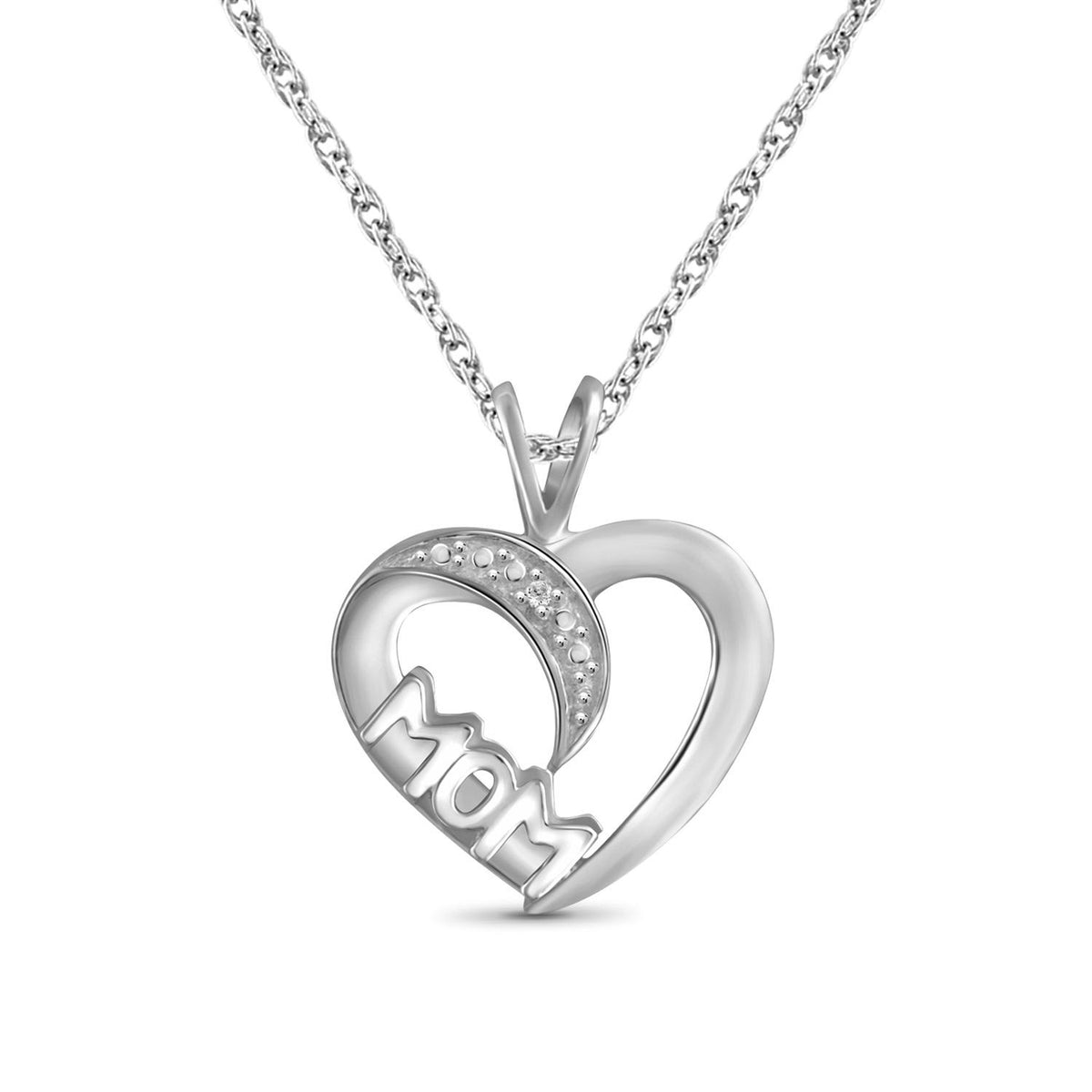 Diamond Accent Heart Pendant in Sterling Silver or 14K Gold over Silver