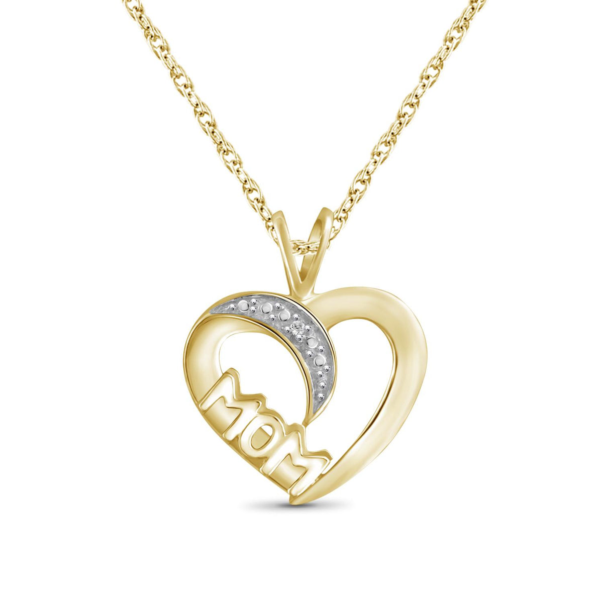 Diamond Accent Heart Pendant in Sterling Silver or 14K Gold over Silver