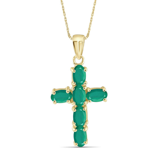 1.38 ct. T.G.W. Emerald Pendant in 14K Gold over Silver