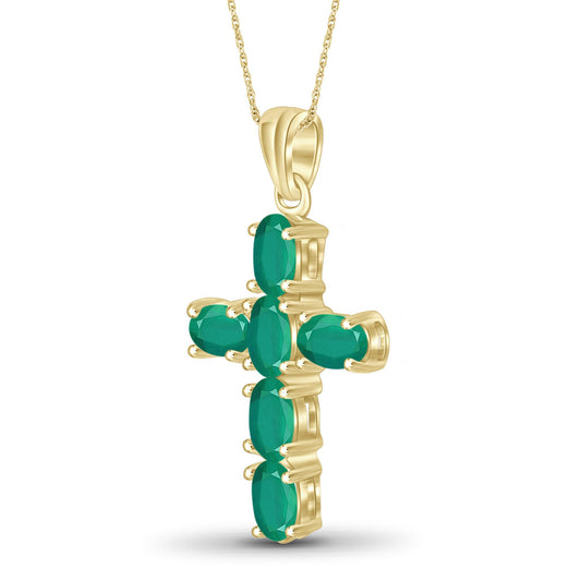 1.38 ct. T.G.W. Emerald Pendant in 14K Gold over Silver