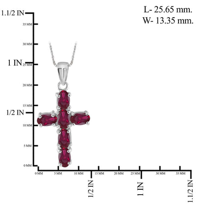 1.56 ct. T.G.W. Ruby Cross Pendant in Sterling Silver