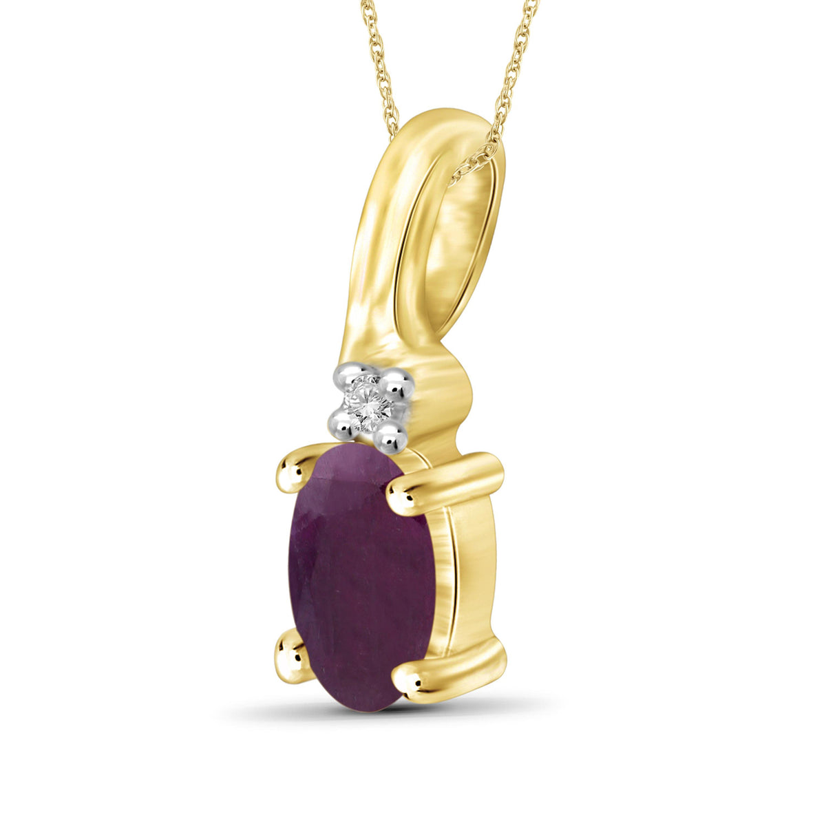 1/4 ct. T.G.W. Ruby Pendant with Diamond Accent in 14K Gold over Silver