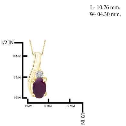 1/4 ct. T.G.W. Ruby Pendant with Diamond Accent in 14K Gold over Silver