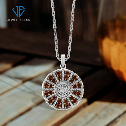 1 ct. T.W. Red & White Diamond Pendant in Sterling Silver