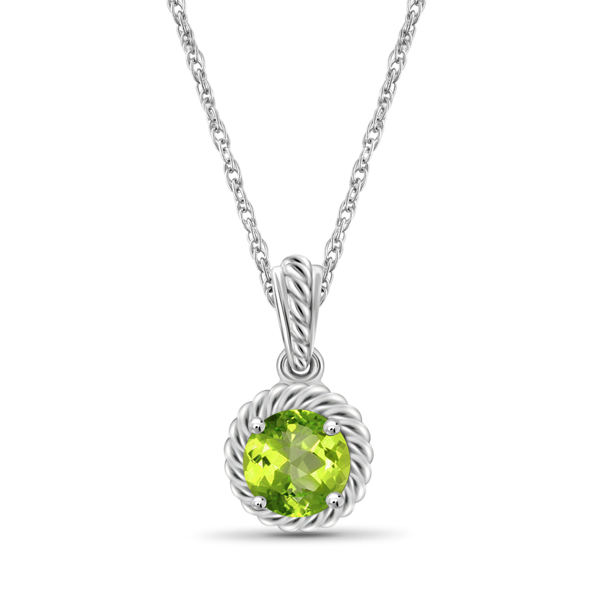 3/4 ct. T.G.W. Peridot Pendant in Sterling Silver