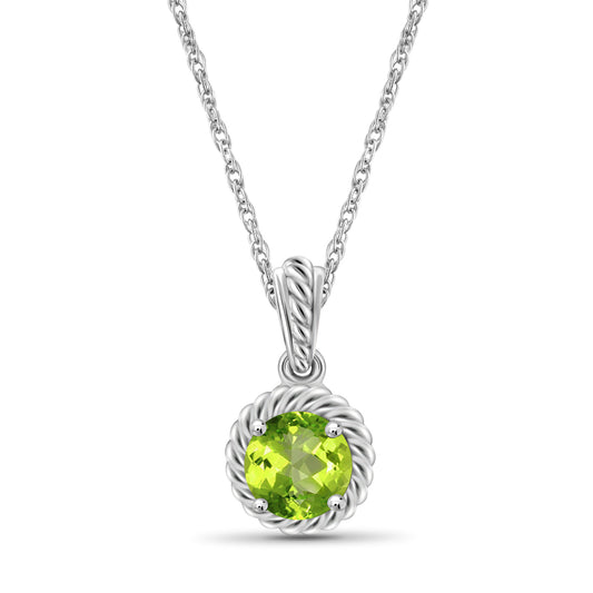 3/4 ct. T.G.W. Peridot Pendant in Sterling Silver