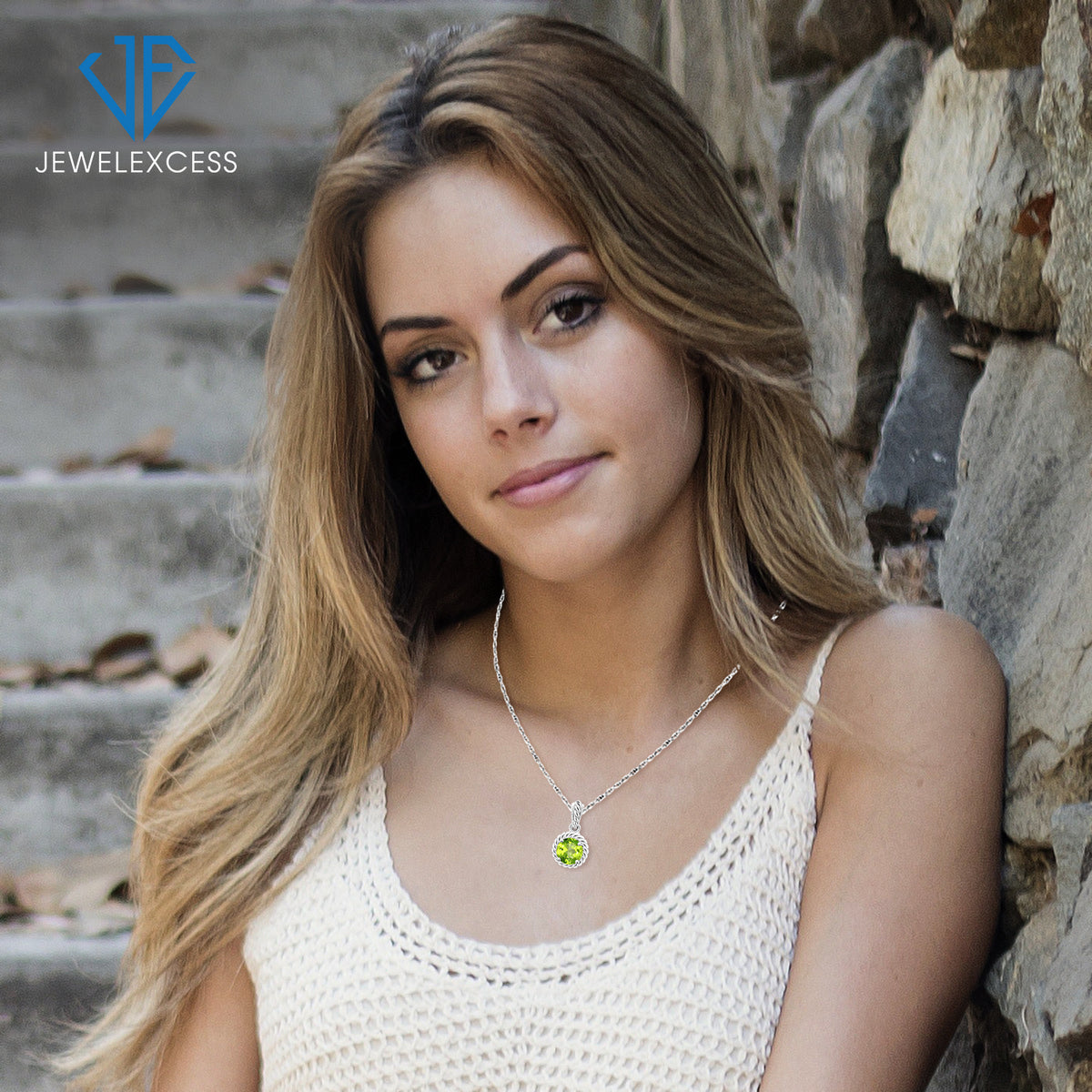 3/4 ct. T.G.W. Peridot Pendant in Sterling Silver