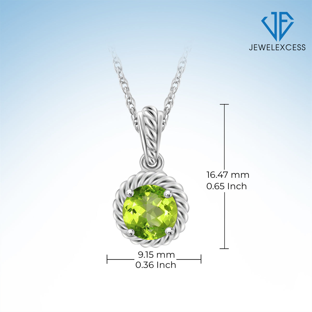 3/4 ct. T.G.W. Peridot Pendant in Sterling Silver
