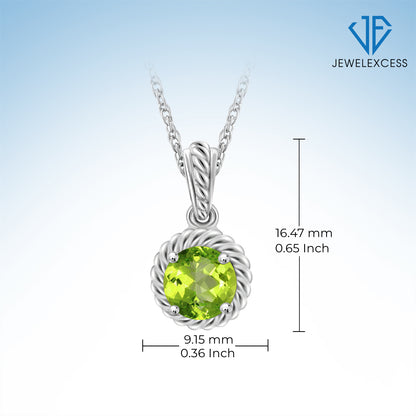 3/4 ct. T.G.W. Peridot Pendant in Sterling Silver